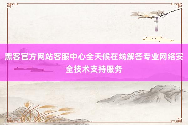 黑客官方网站客服中心全天候在线解答专业网络安全技术支持服务