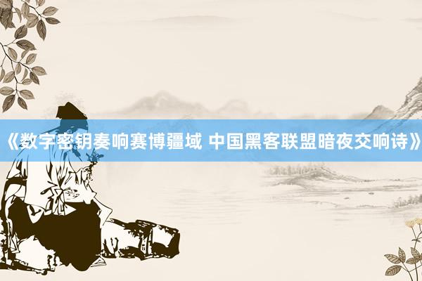 《数字密钥奏响赛博疆域 中国黑客联盟暗夜交响诗》